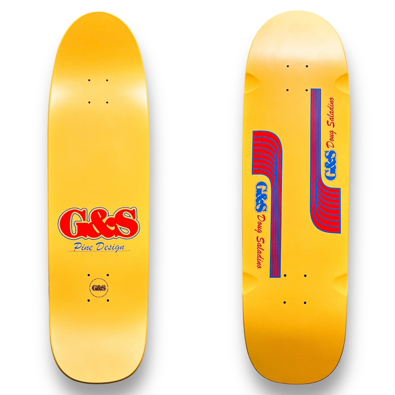 Custom name yellow swiss cheese skateboard deck