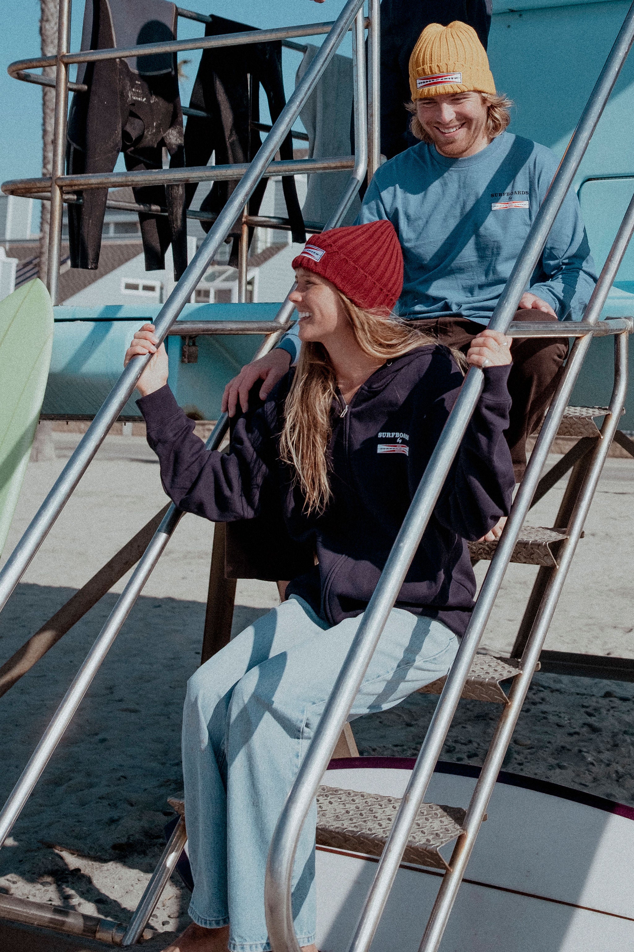 Original Logo Front Zip Hooded Sweatshirt - Navy Blue