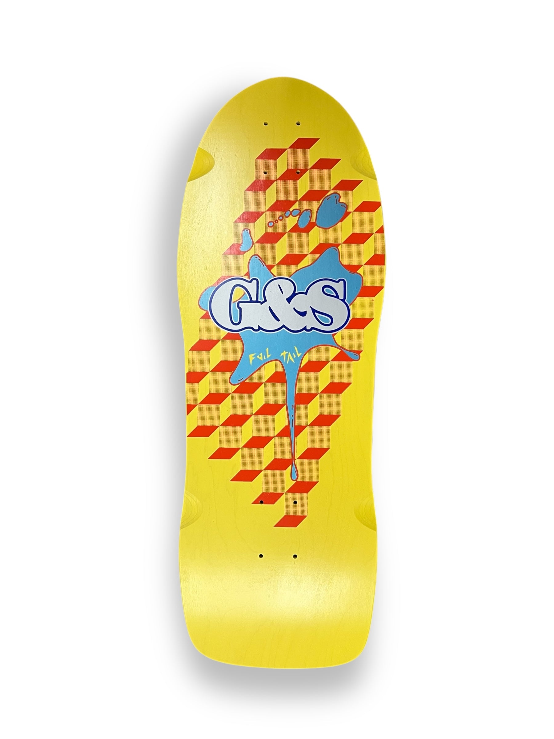 G&S FoilTail Yellow Deck with Blue Metallic Splat