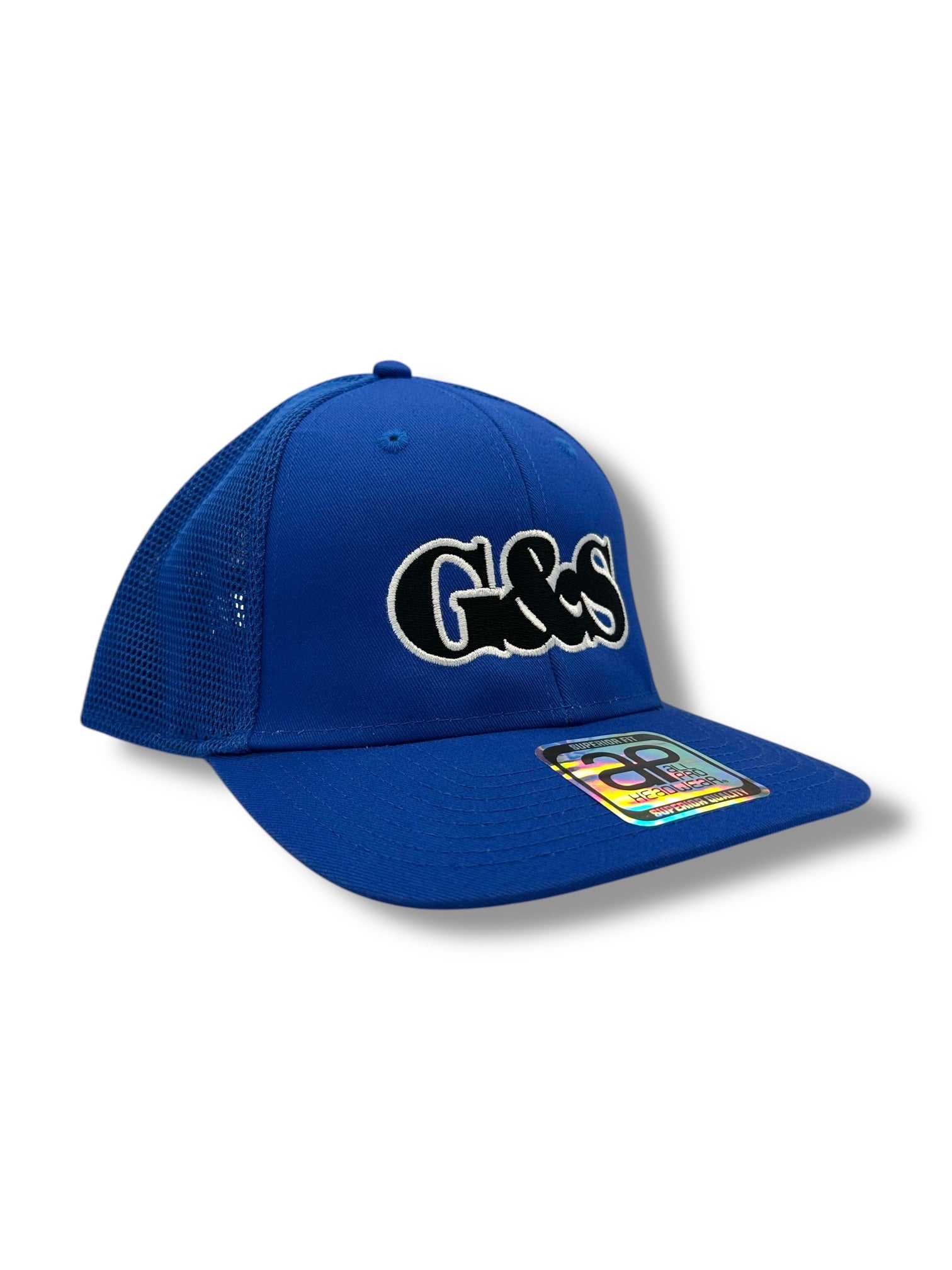 'G&S' Logo Trucker Hat - Blue & Black