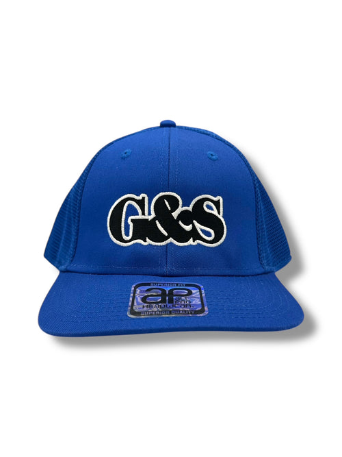 'G&S' Logo Trucker Hat - Blue & Black