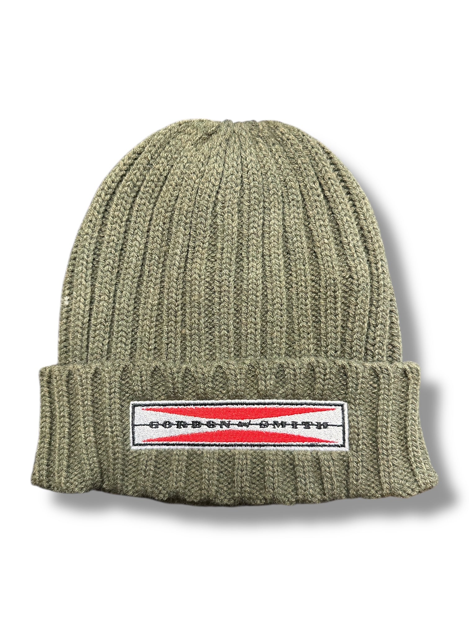 Original Logo Cable Knit Beanie - Olive Green