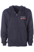 Original Logo Front Zip Hooded Sweatshirt - Navy Blue