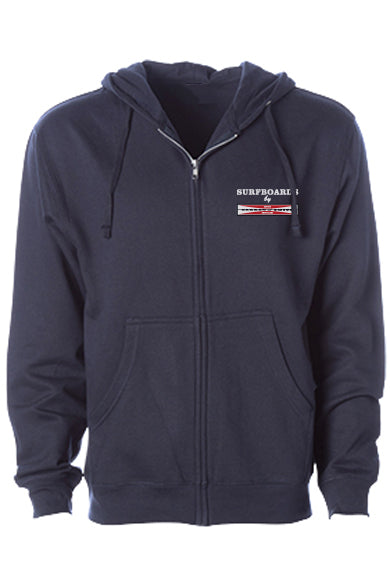 Original Logo Front Zip Hooded Sweatshirt - Navy Blue