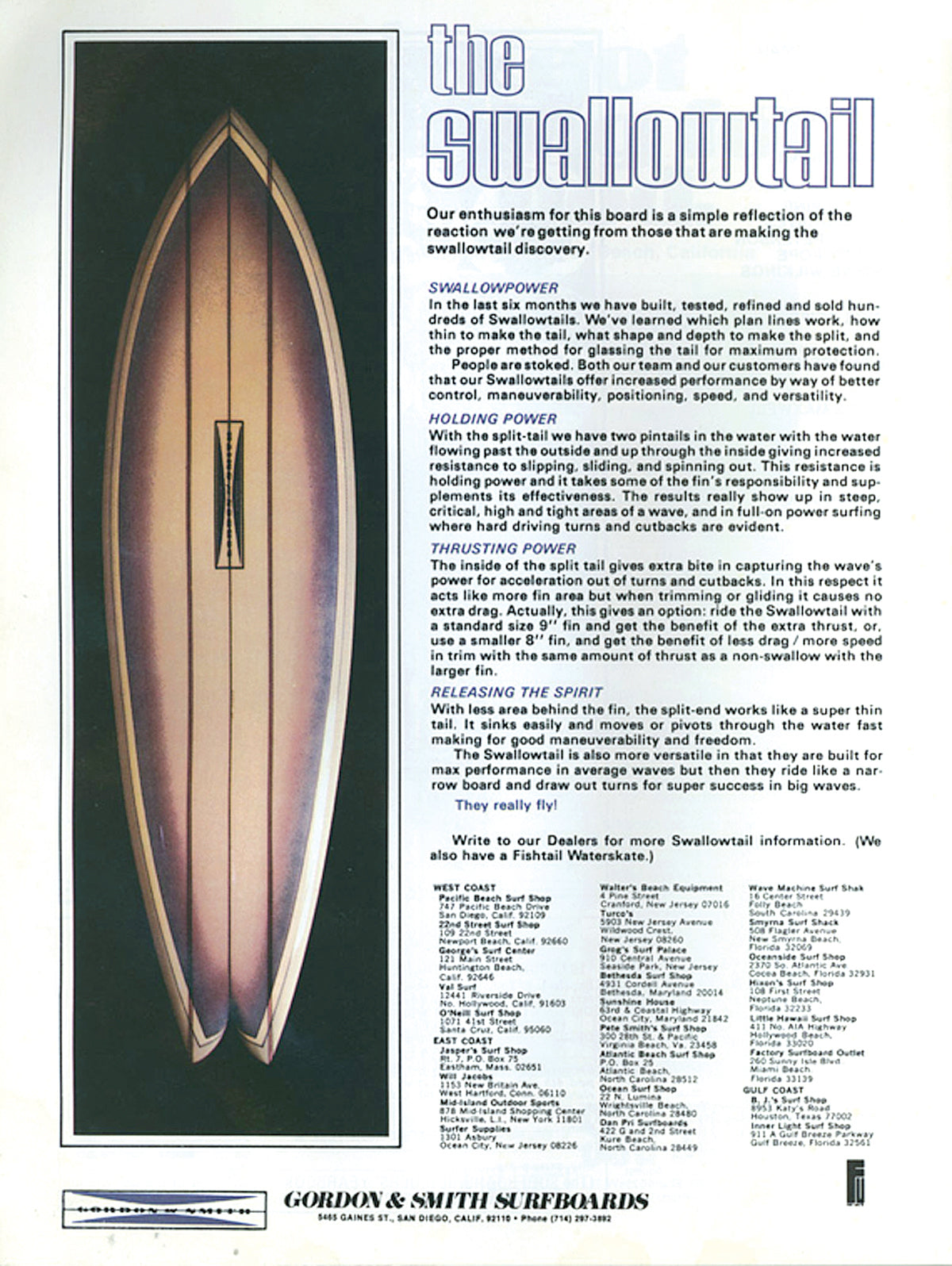 70s SwallowTail – G&S Surfboards & Skateboards