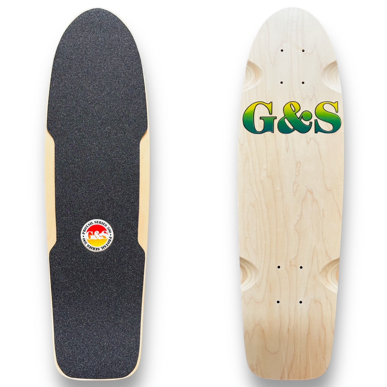 G&S ProTail 500 Reissue Deck w/ Die-cut Grip Tape - Yellow & Green Fade